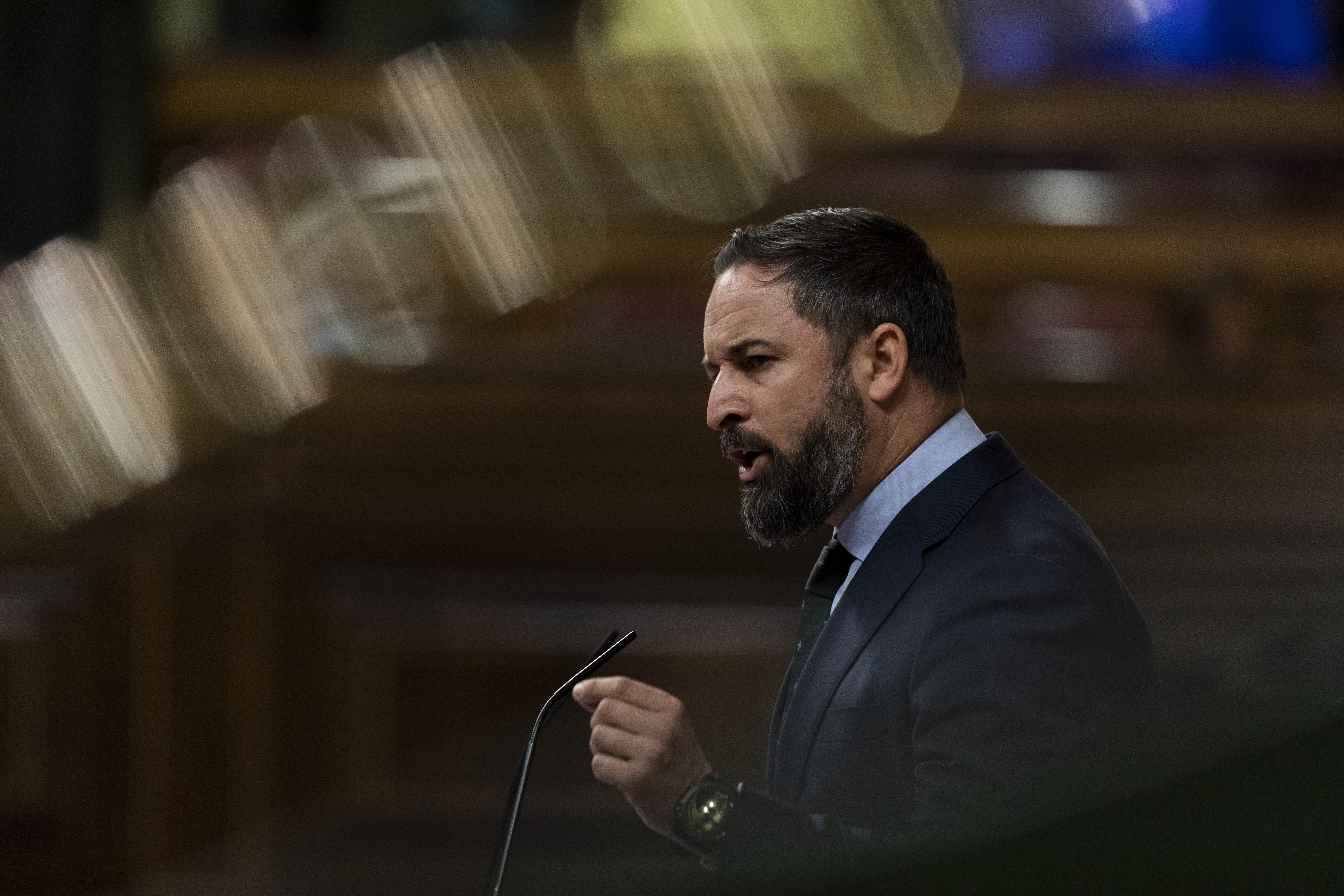 Santiago Abascal, líder de VOX, en el pleno del Congreso. EP