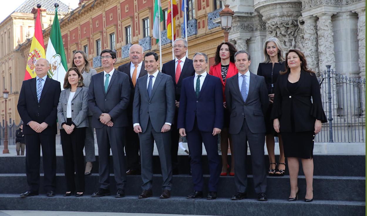 Foto de familia del Gobierno andaluz que Juan Marín quiere ampliar.