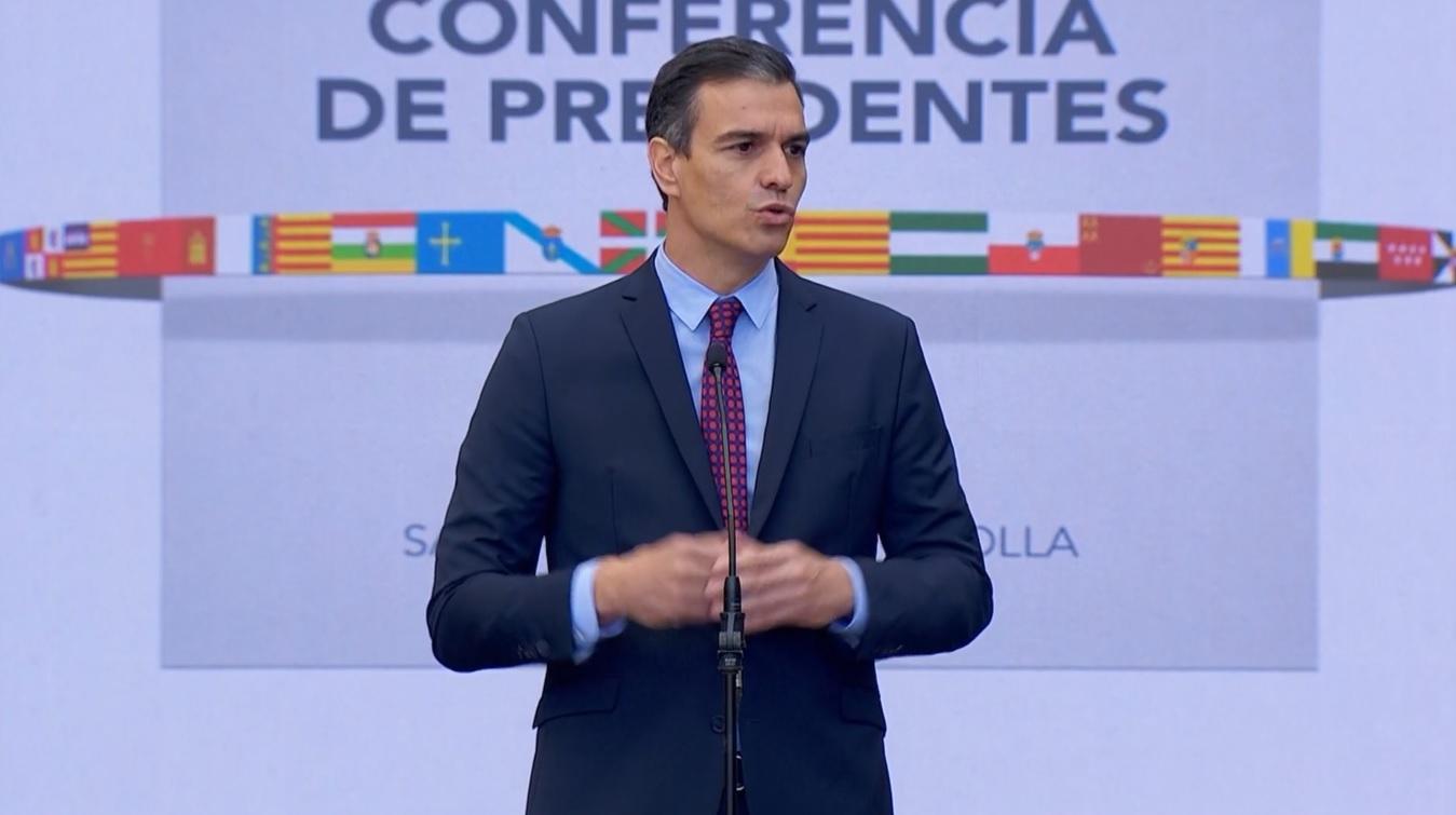 El presidente del Gobierno, Pedro Sánchez, en la Conferencia de Presidentes este viernes