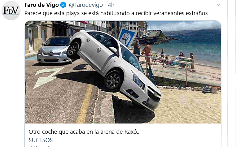 Tuit publicado por Faro de Vigo sobre el incidente de Raxó.