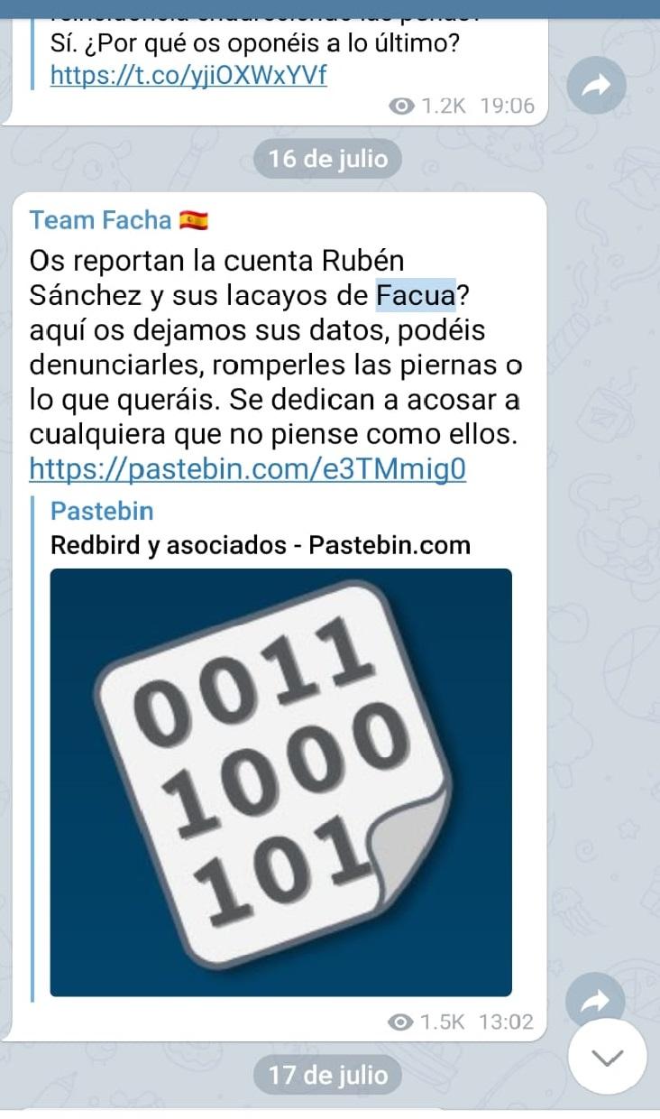 Captura del 'Team facha' Captura del 'Team facha'