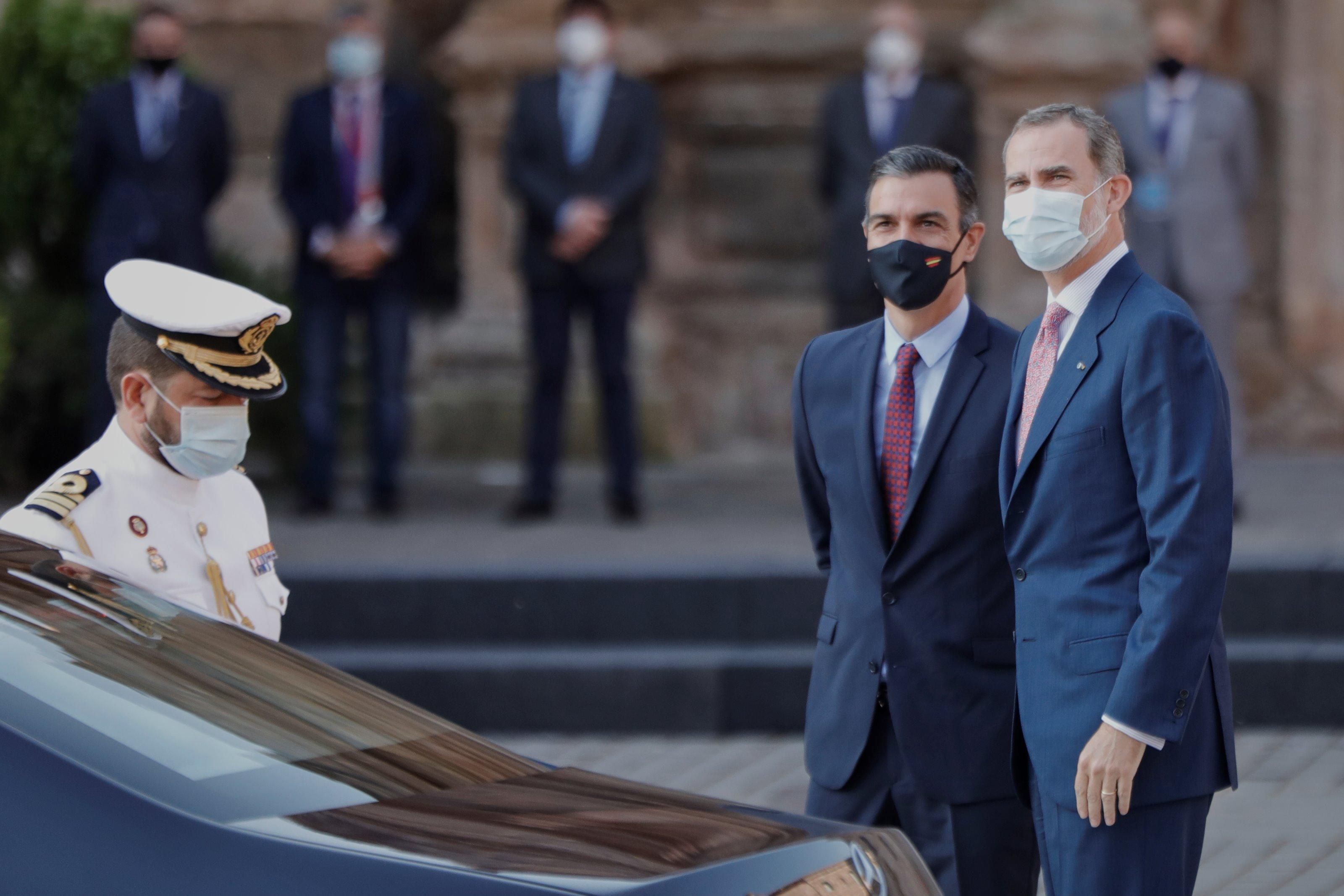 Pedro Sánchez y Felipe VI durante la conferencia de presidentes del pasado viernes. Fuente: Europa Press.