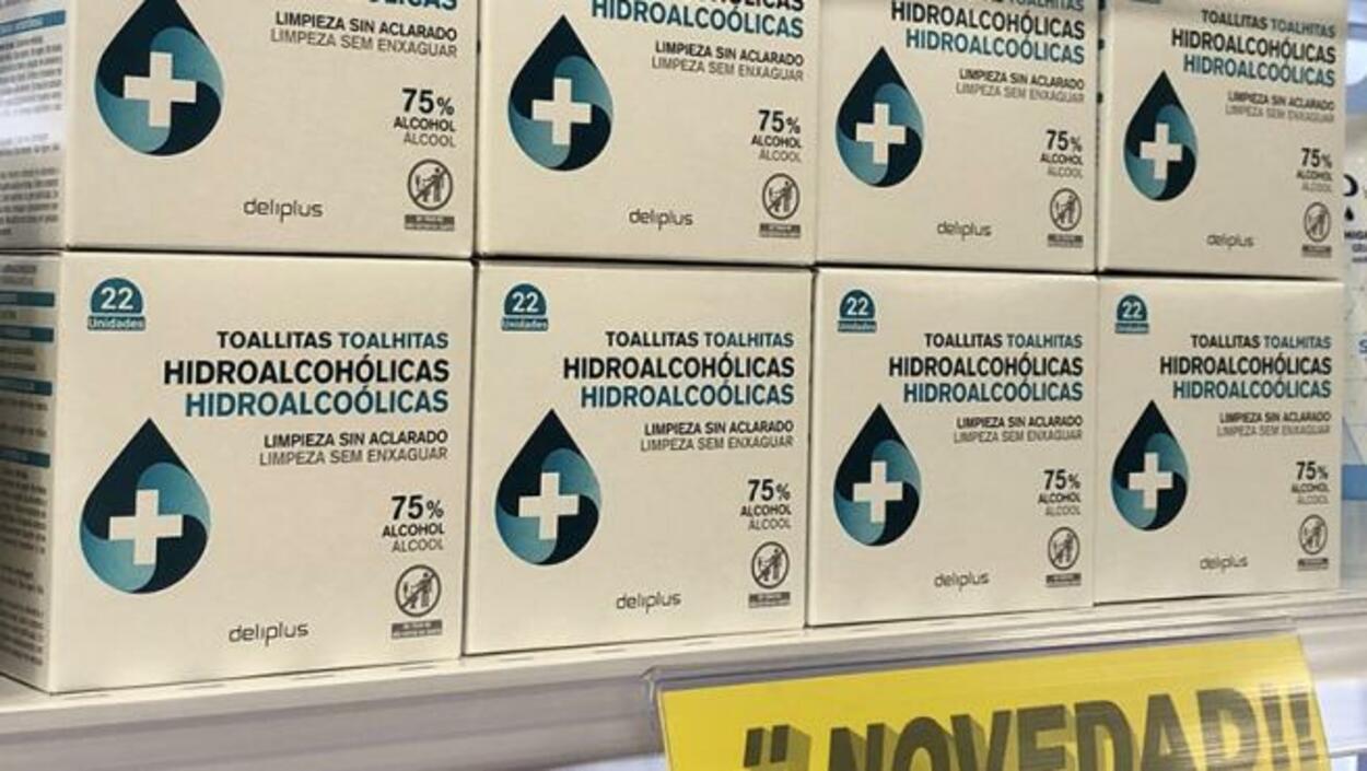 Toallitas hidroalcohólicas Deliplus. Fuente: Mercadona 