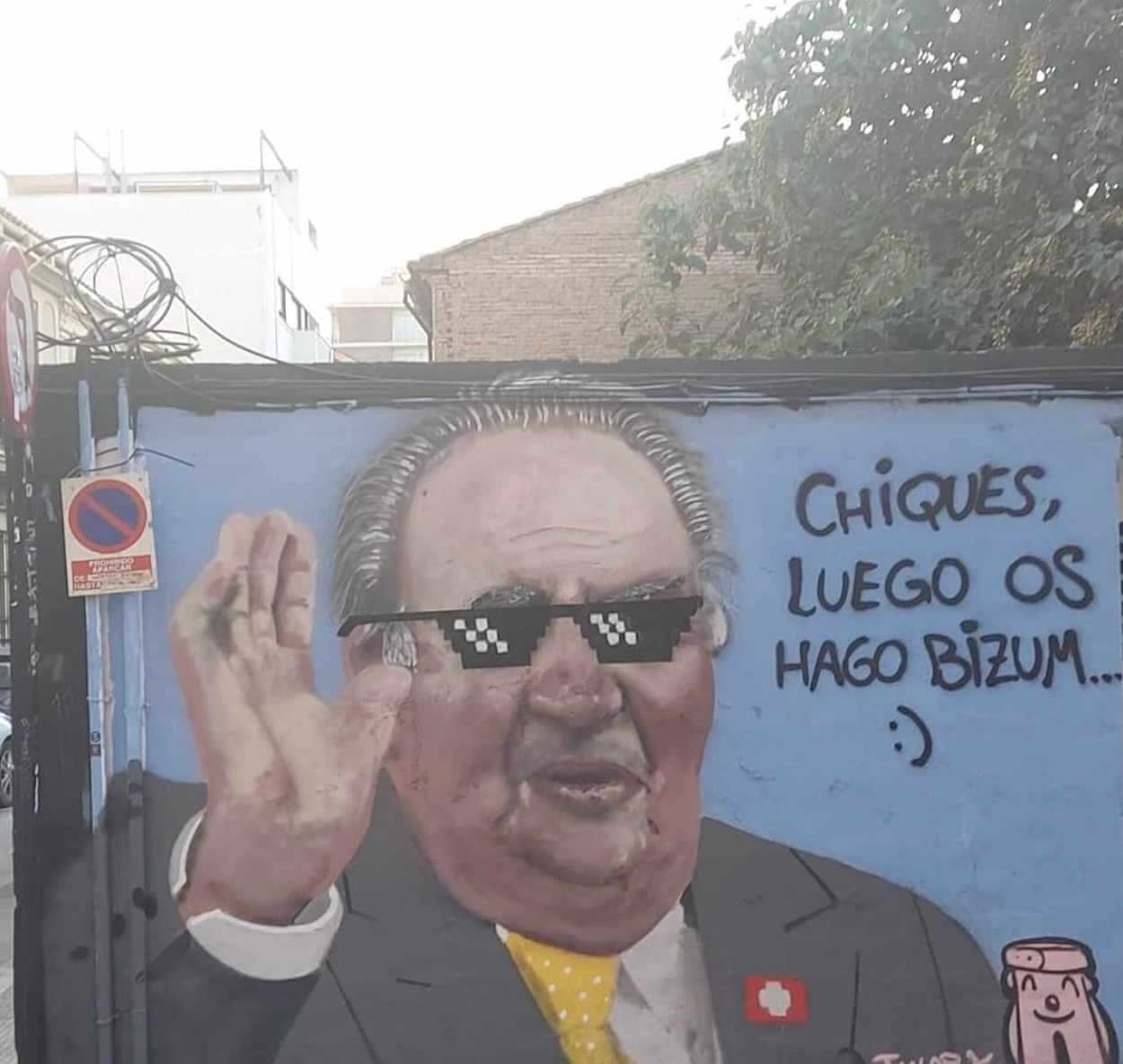 Grafiti del rey Emérito en Valencia