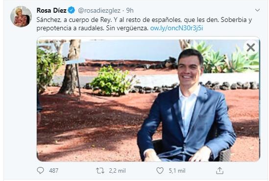 Captura de pantalla del tuit de Rosa Díez.