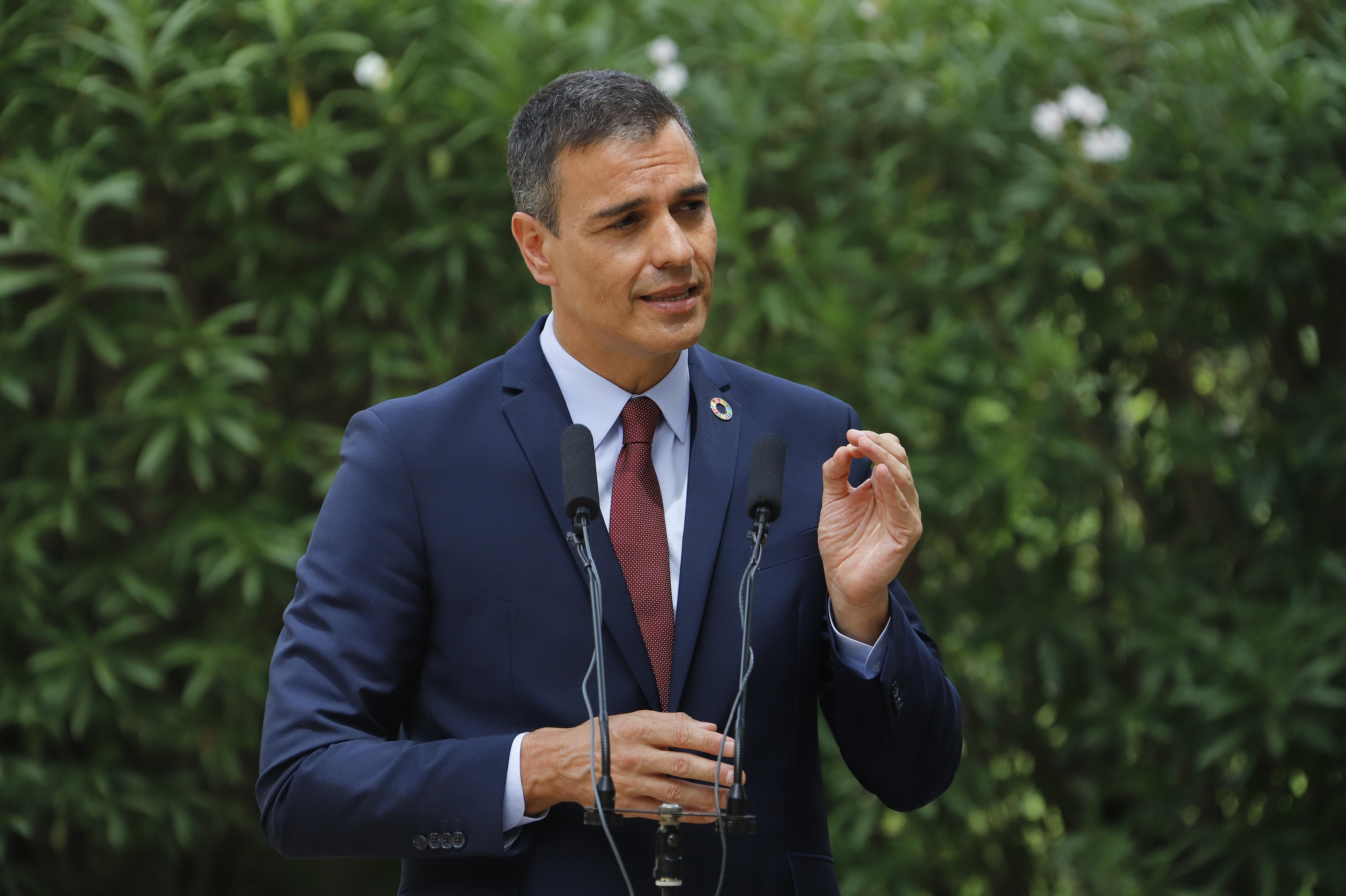 Pedro Sánchez en la rueda de prensa tras su reunión con el Rey Felipe VI en Palma de Mallorca - Europa Pres