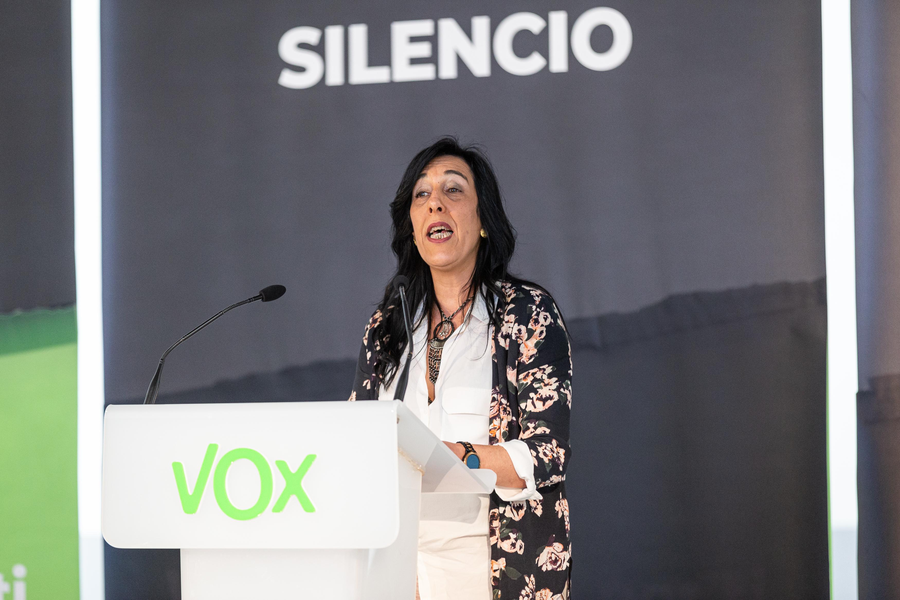 Amaya Martínez, única diputada de Vox en Euskadi, durante la presentación de candidaturas a las elecciones vascas. Europa Press.