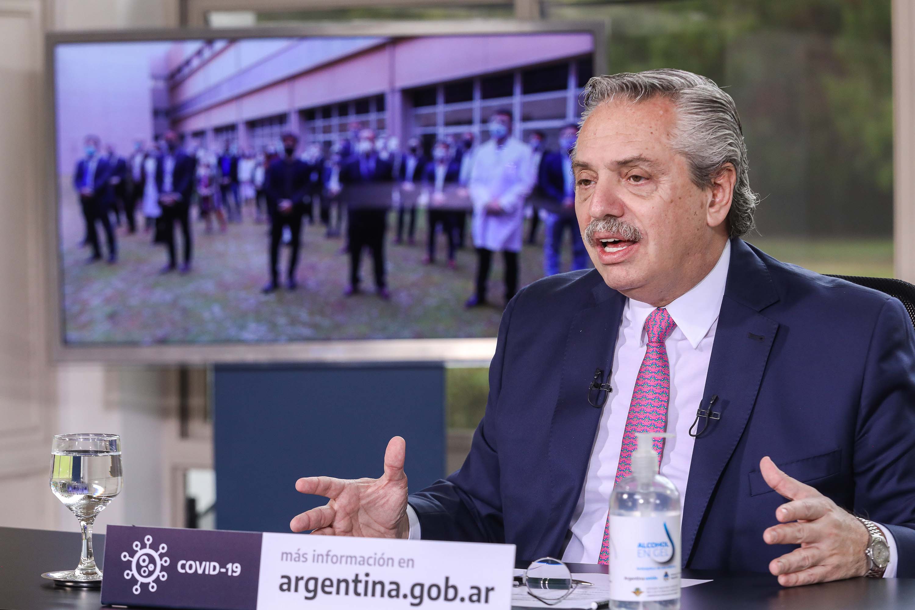 Alberto Fernández en la rueda de prensa sobre la vacuna para Latinoamérica. Europa Press