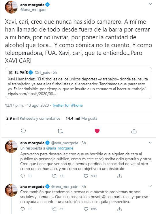 Tuit Ana Morgade Xavi