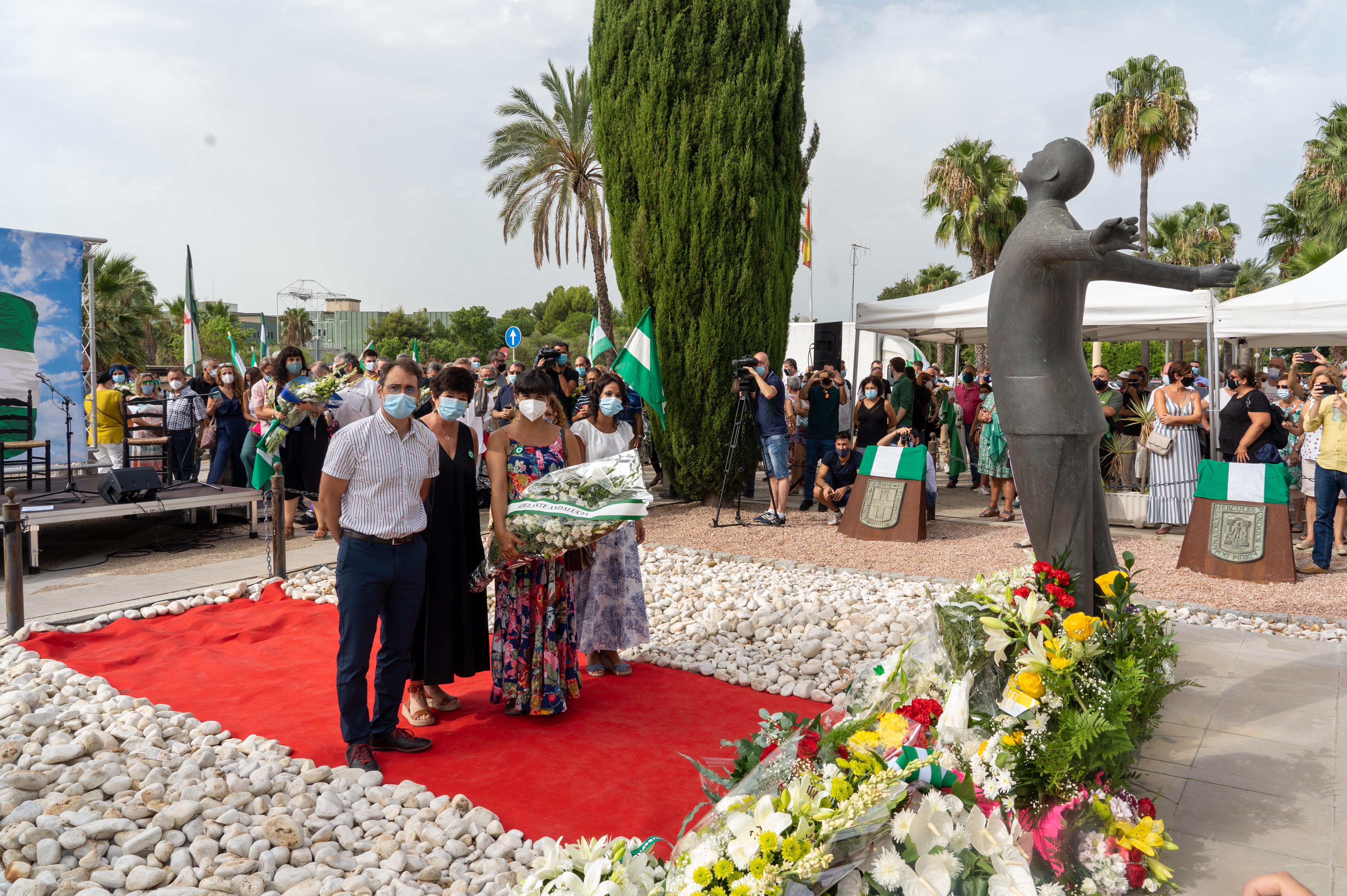 La dirigente de Podemos Andalucía Teresa Rodríguez, en el acto en memoria del asesinato del 'padre de la patria andaluza', Blas Infante