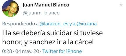 El tuit de Juan Manuel Blanco