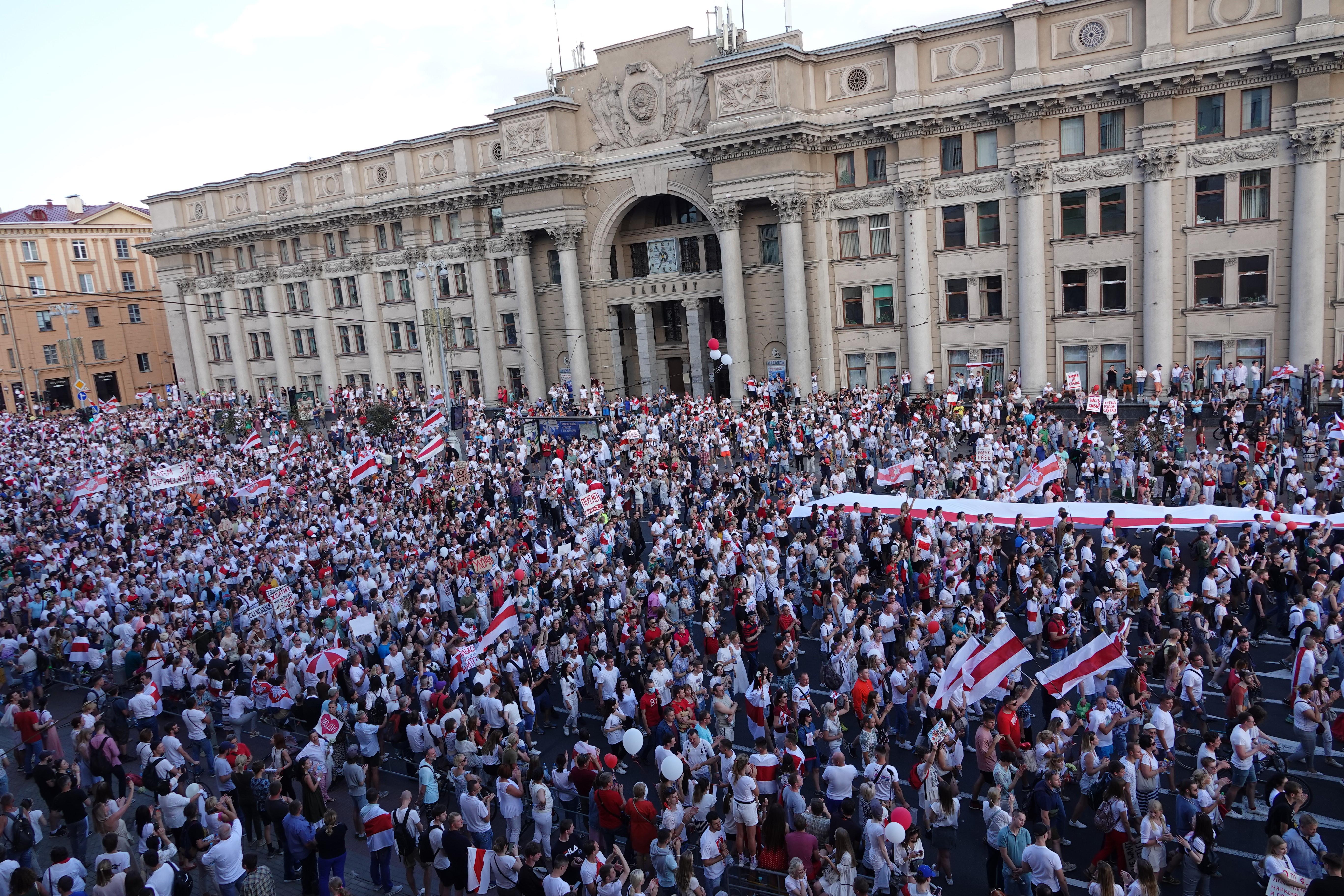 Protestas en Minsk