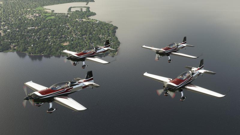 Cuatro avionetas en el modo multijugador