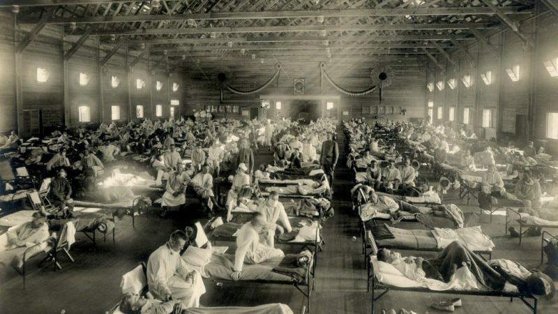Pabellós sanitario para la gripe española de 1918