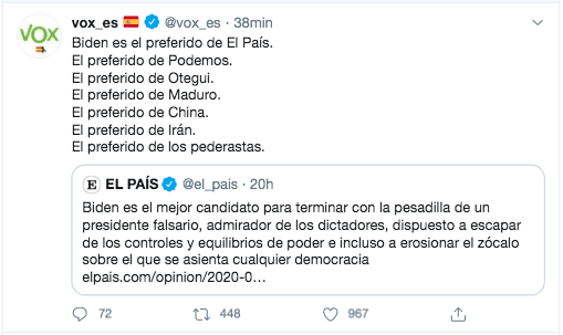 Mensaje Vox Joe Biden Mensaje Vox Joe Biden