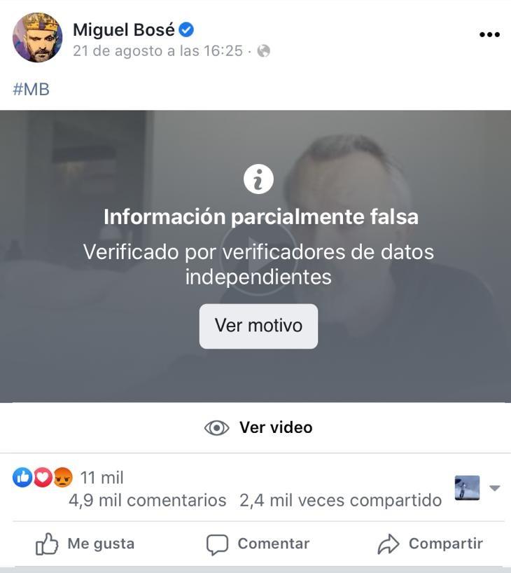 Cuenta de Facebook de Bosé