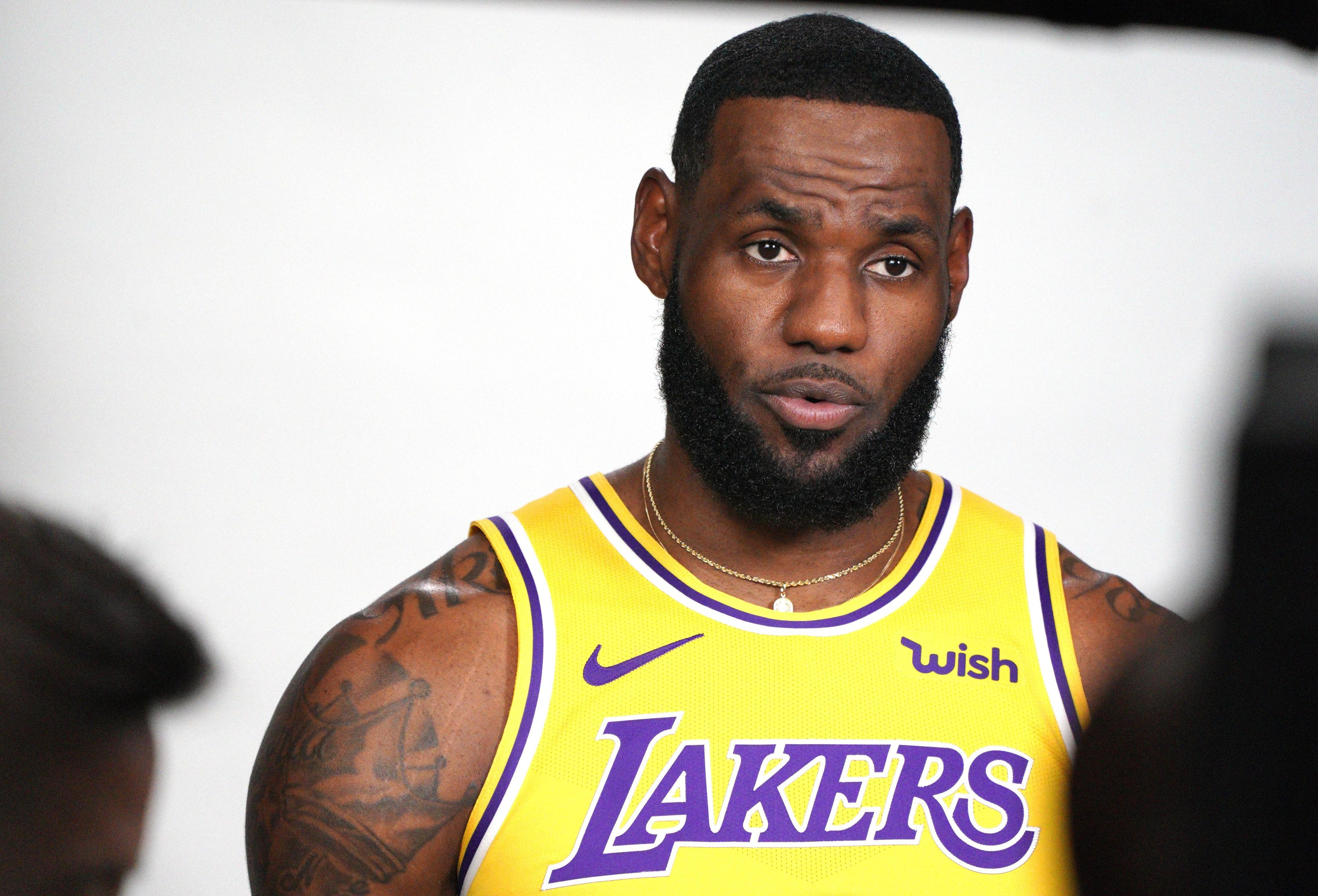 La superestrella de Los Angeles Lakers, LeBron James, en el Media Day de la NBA a principios de esta temporada. Europa Press. 