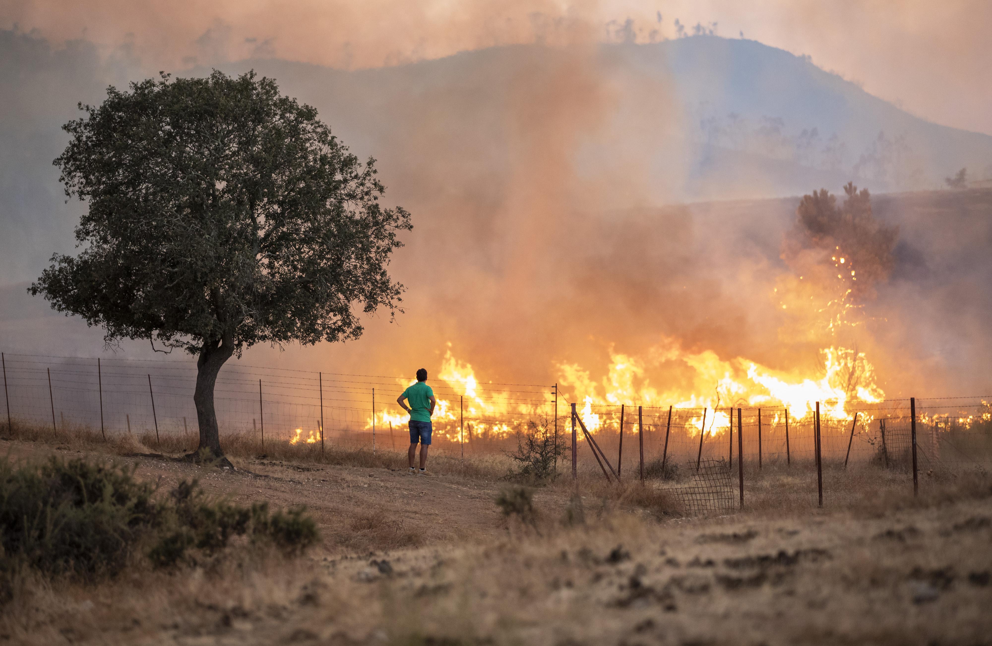 Incendio Forestal en el paraje Olivargas de Almonaster la Real (Huelva) / EP