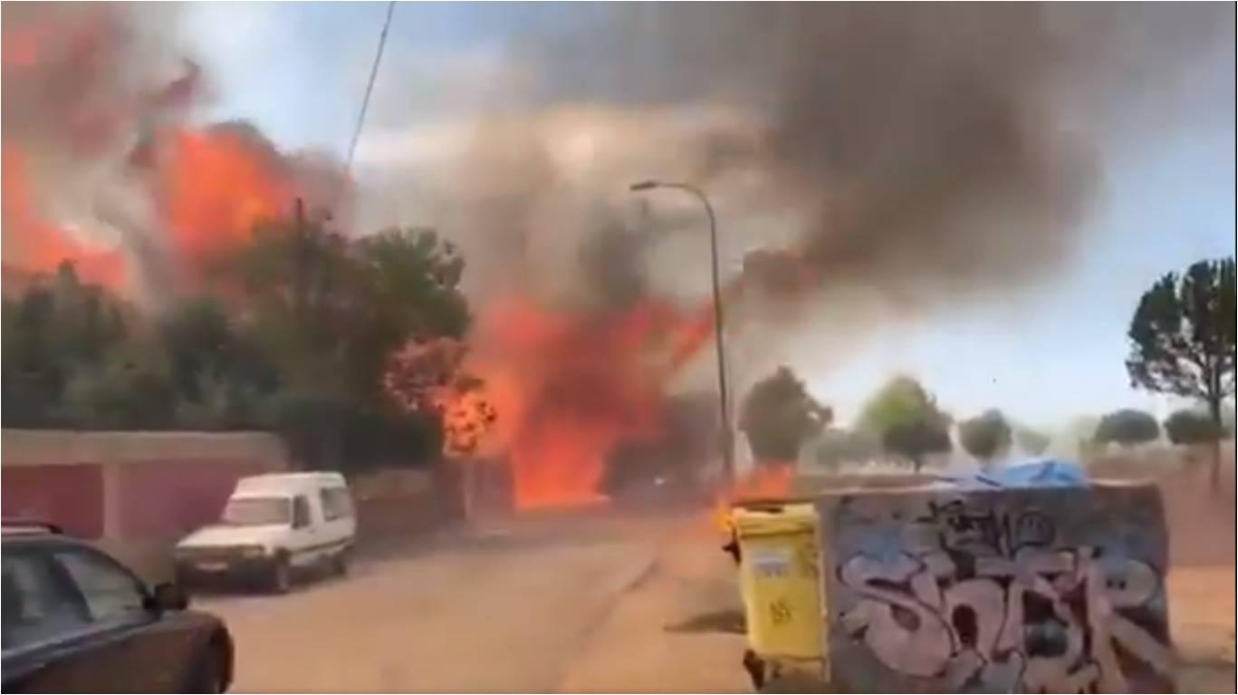 Incendio en Villar del Olmo, Madrid