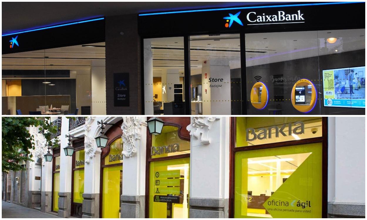 Oficinas de CaixaBank y Bankia