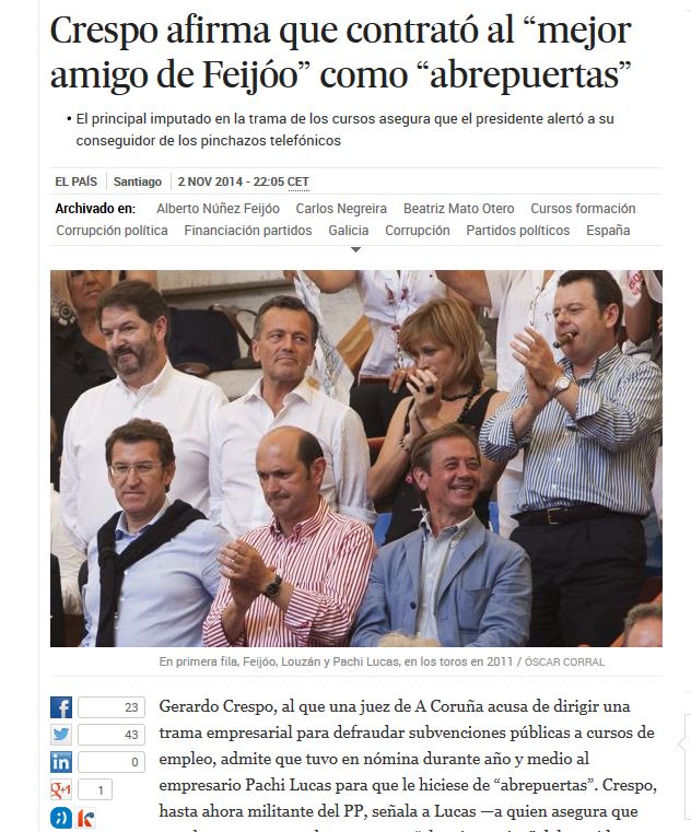 Resultado de imagen de FEIJOO RAJOY BARCENAS PABLO CRESPO