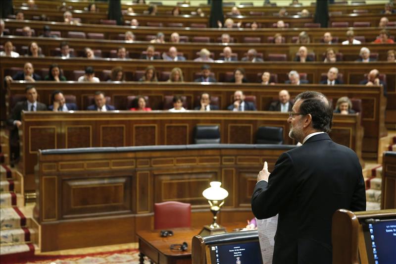 El presidente del Gobierno, Mariano Rajoy, en el Congreso de los Diputados