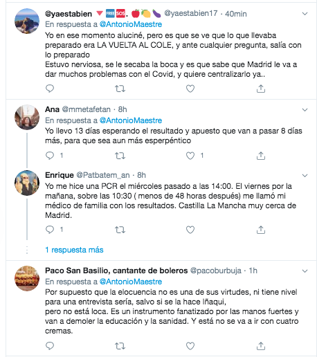 Reacciones a la respuesta de Ayuso 3 Reacciones a la respuesta de Ayuso 3