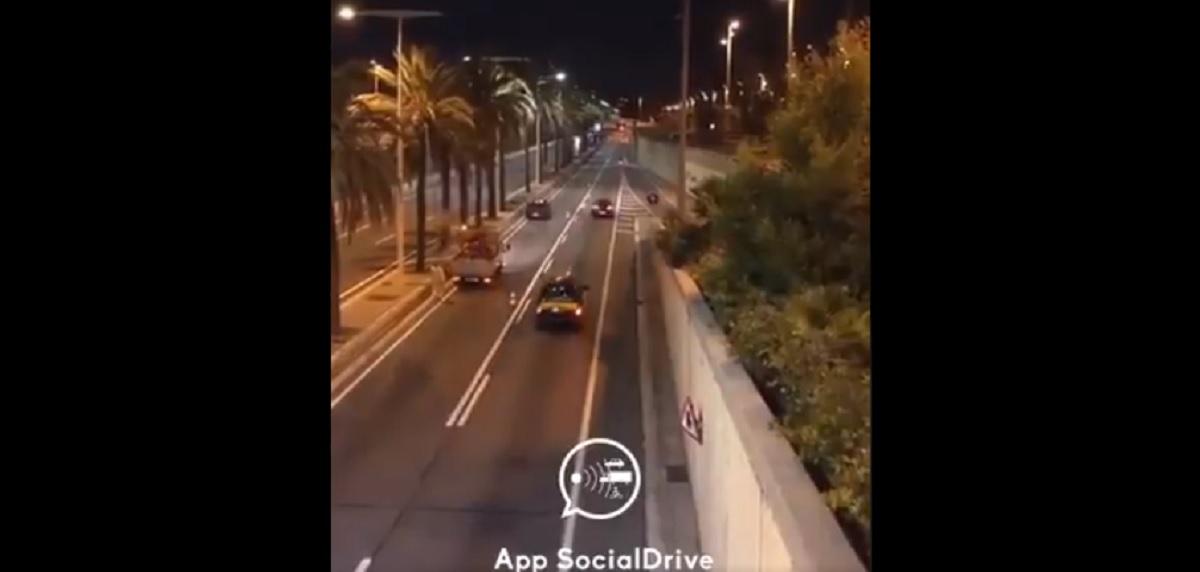 Un vídeo desvela el radar móvil oculto en unz zona de obras. Twitter SocialDrive