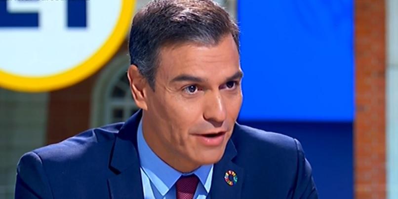 El presidente del Gobierno, Pedro Sánchez, durante su entrevista en La Hora de TVE. RTVE