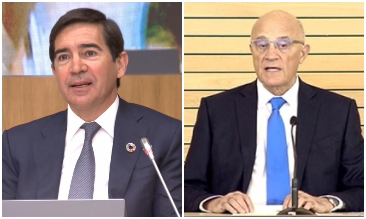 Carlos Torres, presidente de BBVA y Josep Oliu, presidente de Banco Sabadell