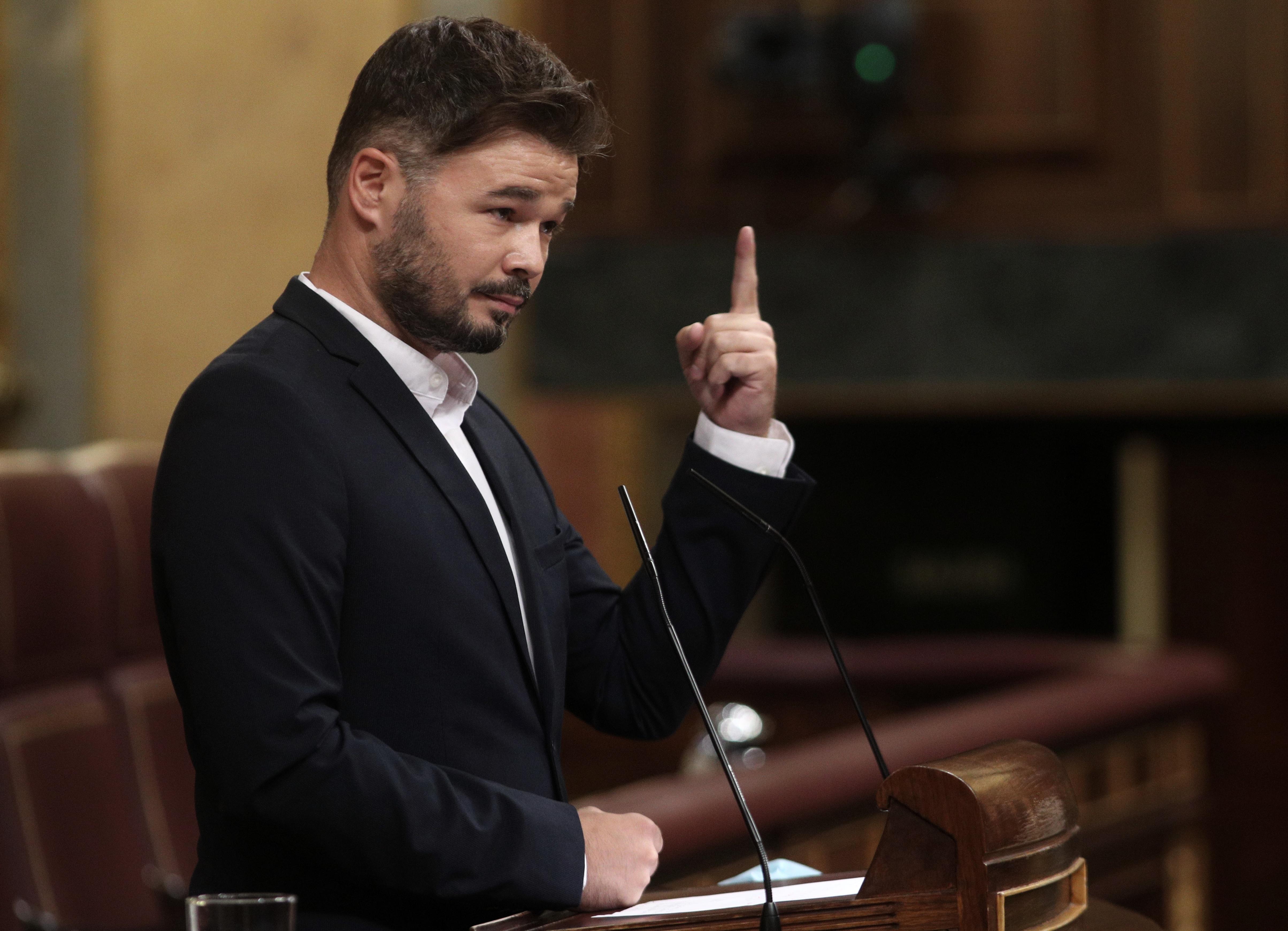 Gabriel Rufián en la sesión de control al Gobierno