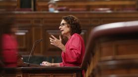 La ministra de Hacienda, María Jesús Montero, en su intervención en el Pleno del Congreso de los Diputados. Europa Press