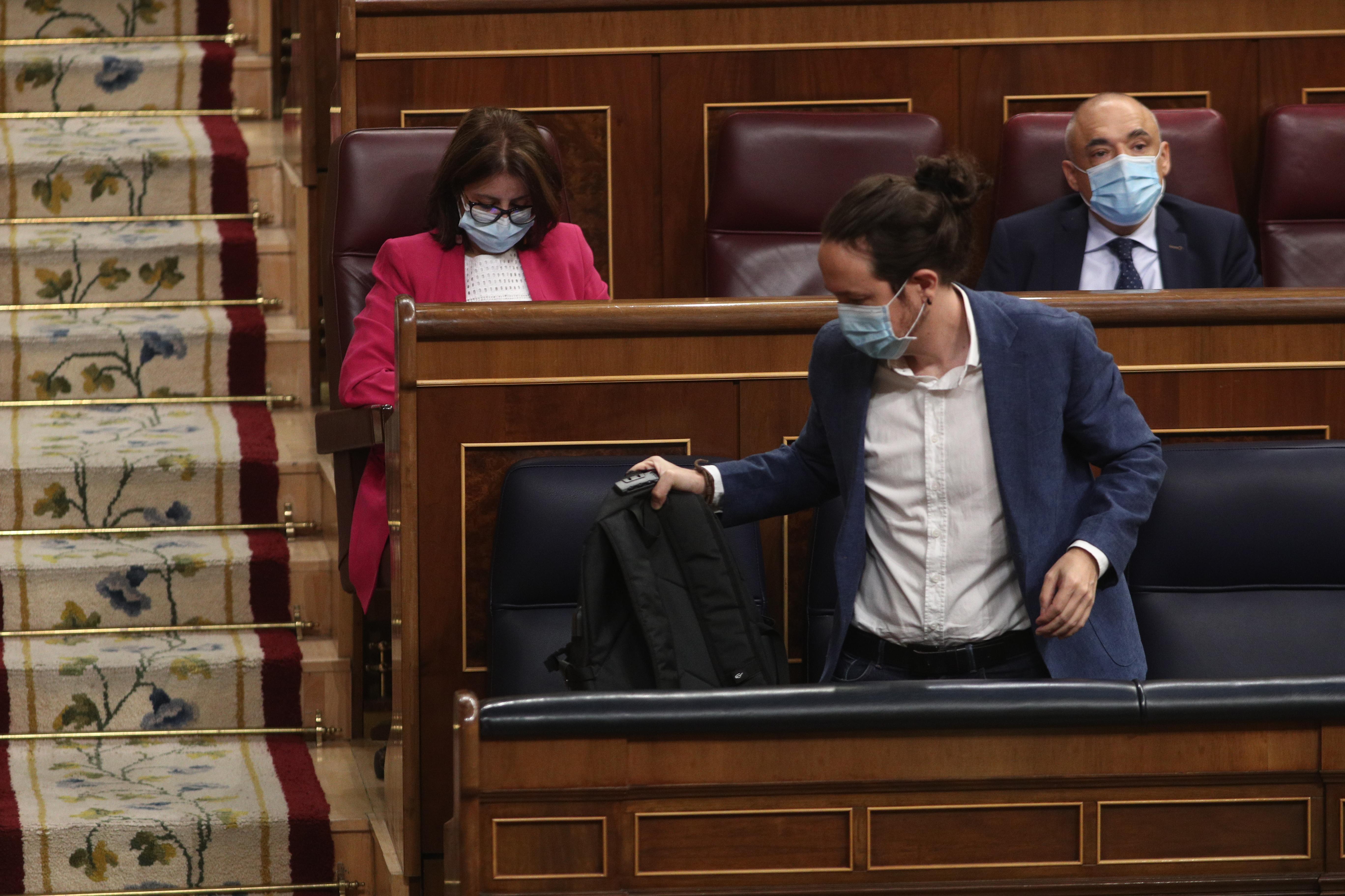 Pablo Iglesias durante la sesión de control al Gobierno. EP