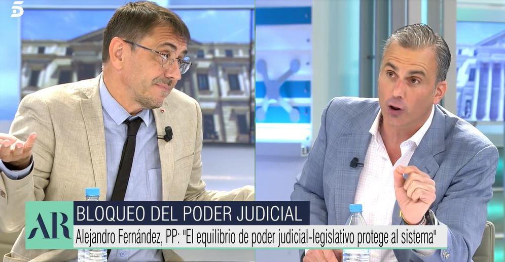 Juan Carlos Monedero enfrentado con Ortega Smith / Mediaset