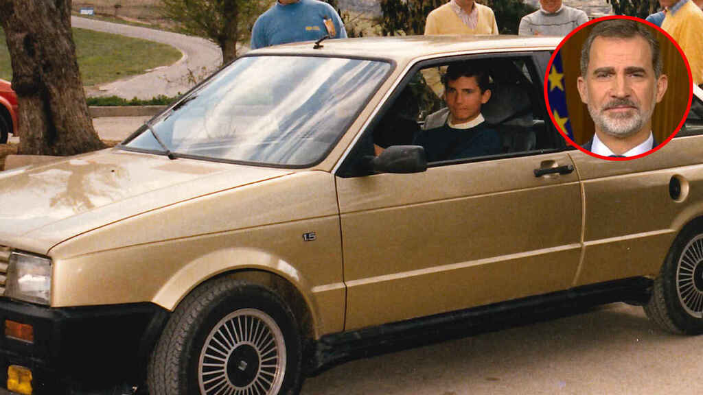 Felipe VI en su primer coche, Seat Ibiza VIP. Fuente: El Español.