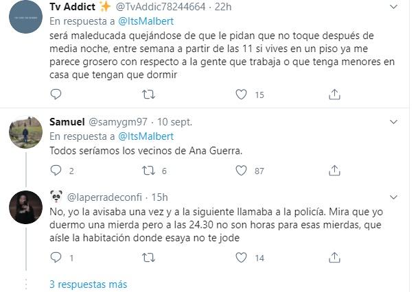 Comentarios sobre las quejas de los vecinos de Ana Guerra 2 Comentarios sobre las quejas de los vecinos de Ana Guerra 2
