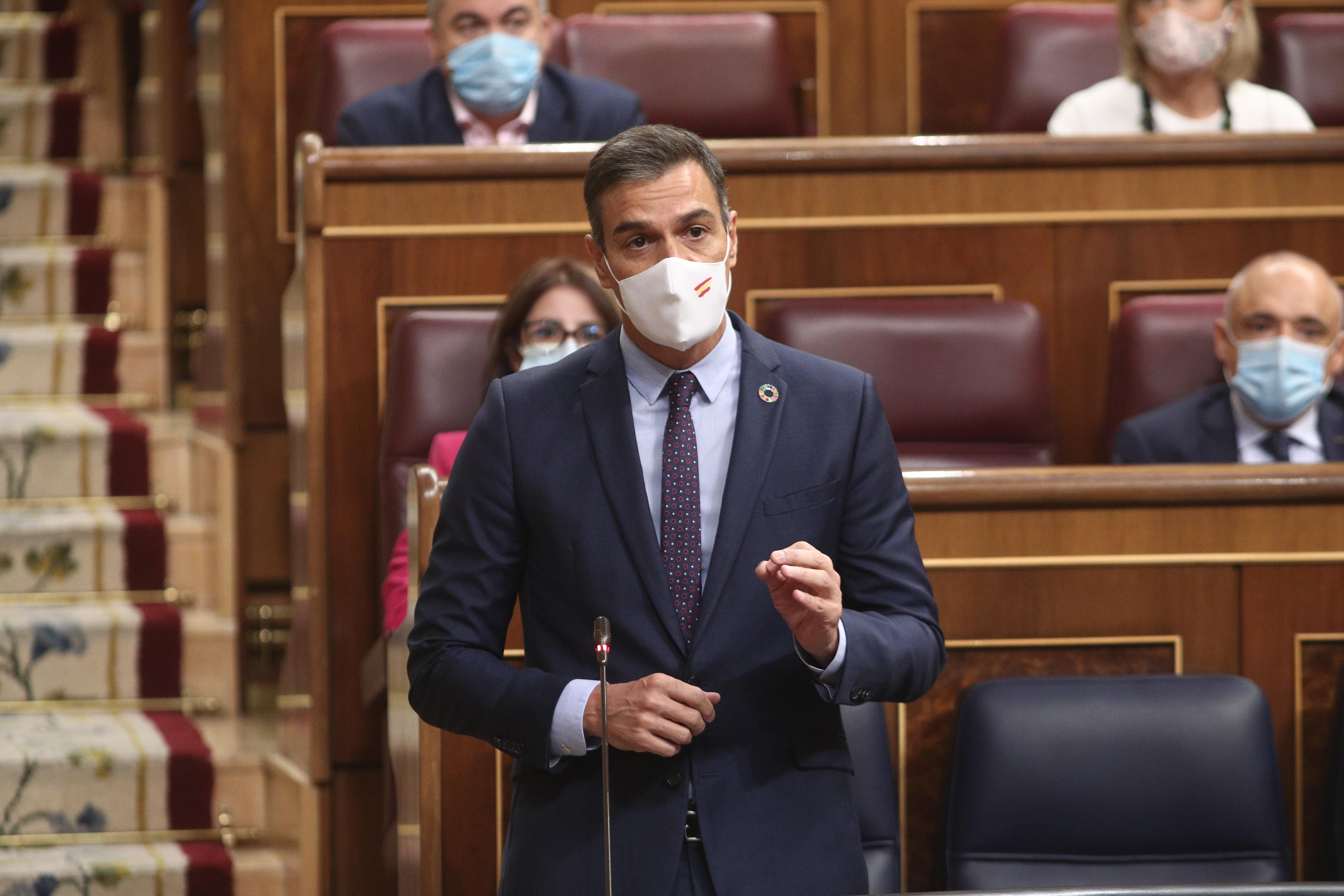 Pedro Sánchez durante una sesión de control al Gobierno. EP