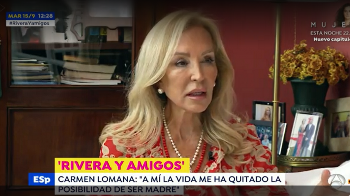 Carmen Lomana en la entrevista de 'Espejo Público', dirigida por Fran Rivera. Fuente: Atresmedia