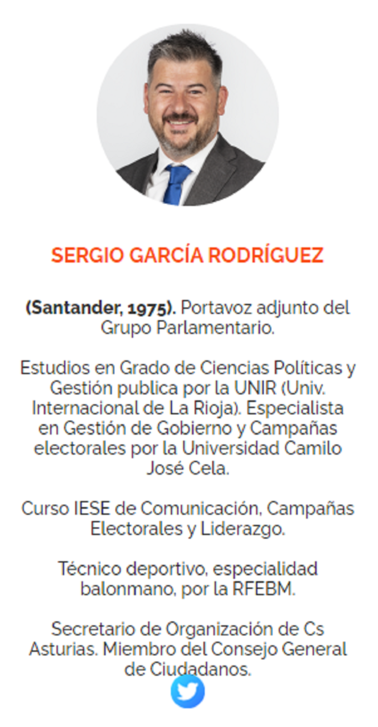 Currículum Sergio García de la web de Cs Asturias Currículum Sergio García de la web de Cs Asturias