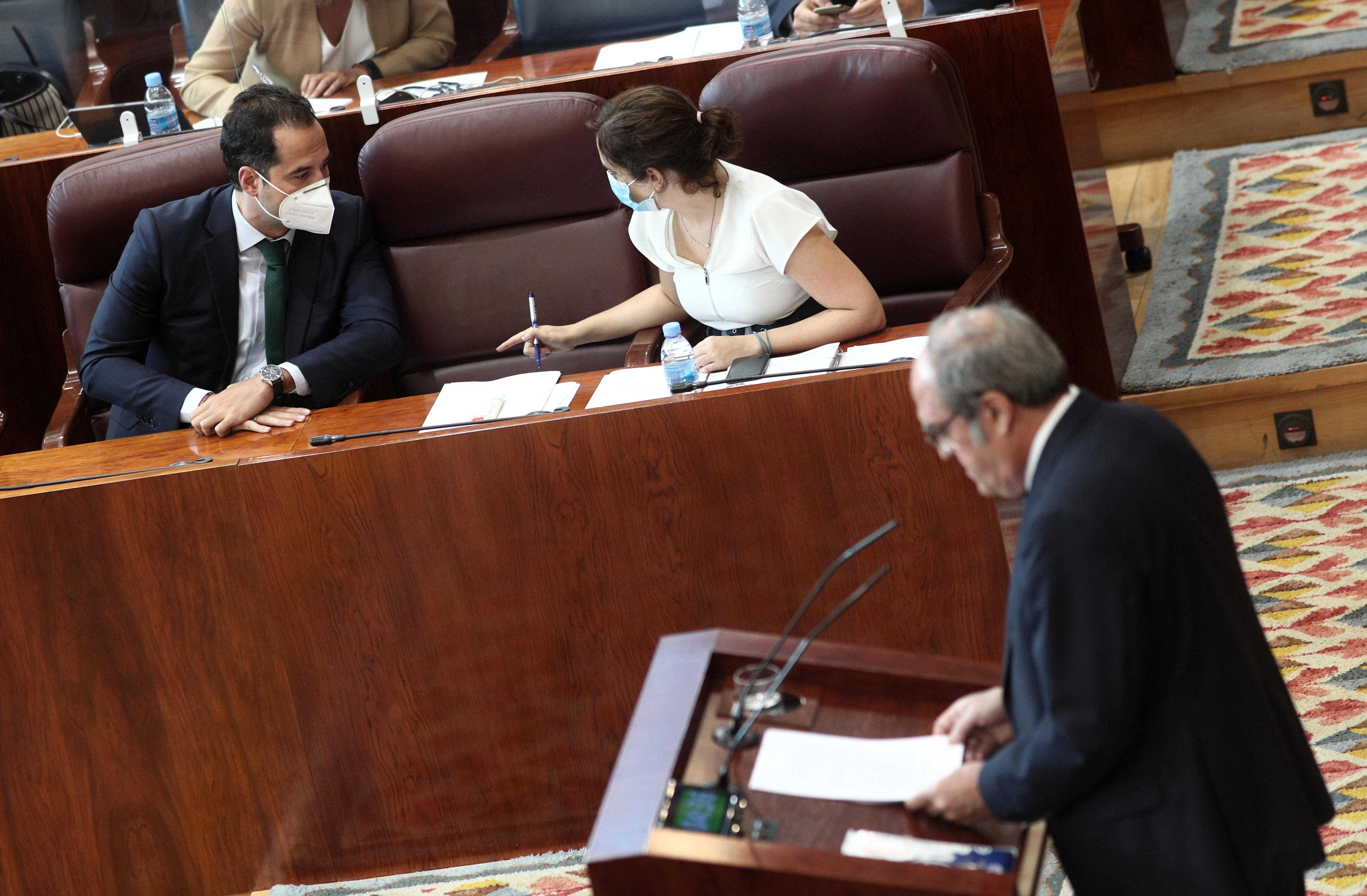 Ángel Gabilondo, Ignacio Aguado e Isabel Díaz Ayuso en una imagen de archivo. EP