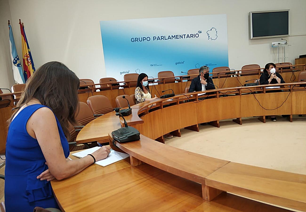 Imagen de la reunión mantenida por representantes de REDE con el Grupo Popular en el Parlamento de Galicia a finales del pasado mes de agosto.
