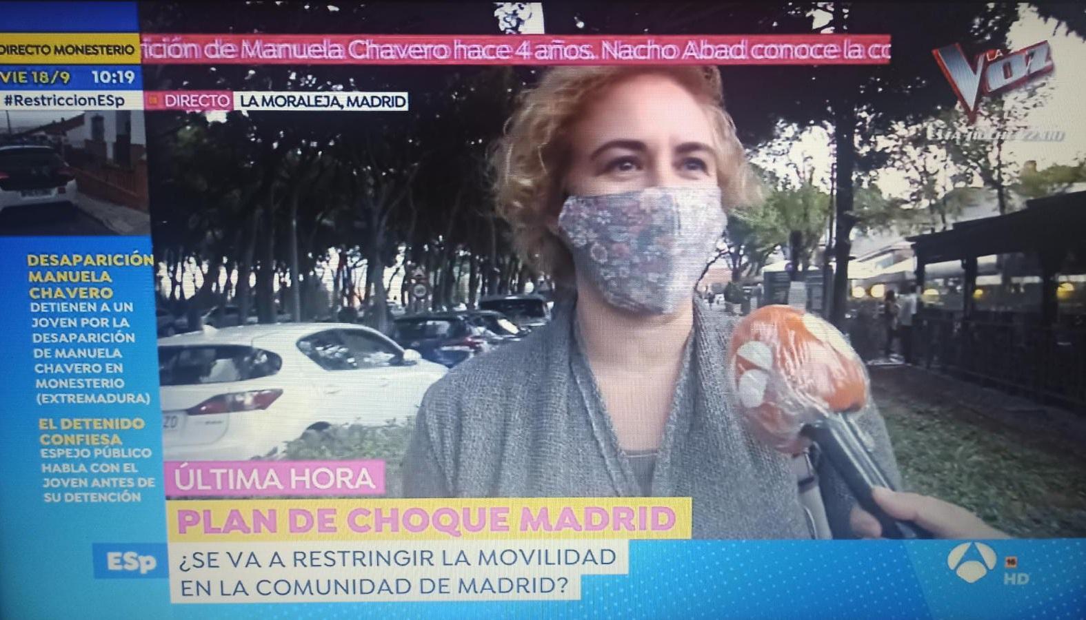 La vecina de La Moraleja entrevistada en 'Espejo Público' / TWITTER
