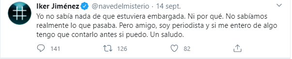 Tweet Iker JIménez