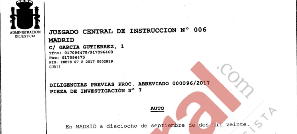 Auto del juez del caso Villarejo sobre imputación de Fernández Díaz