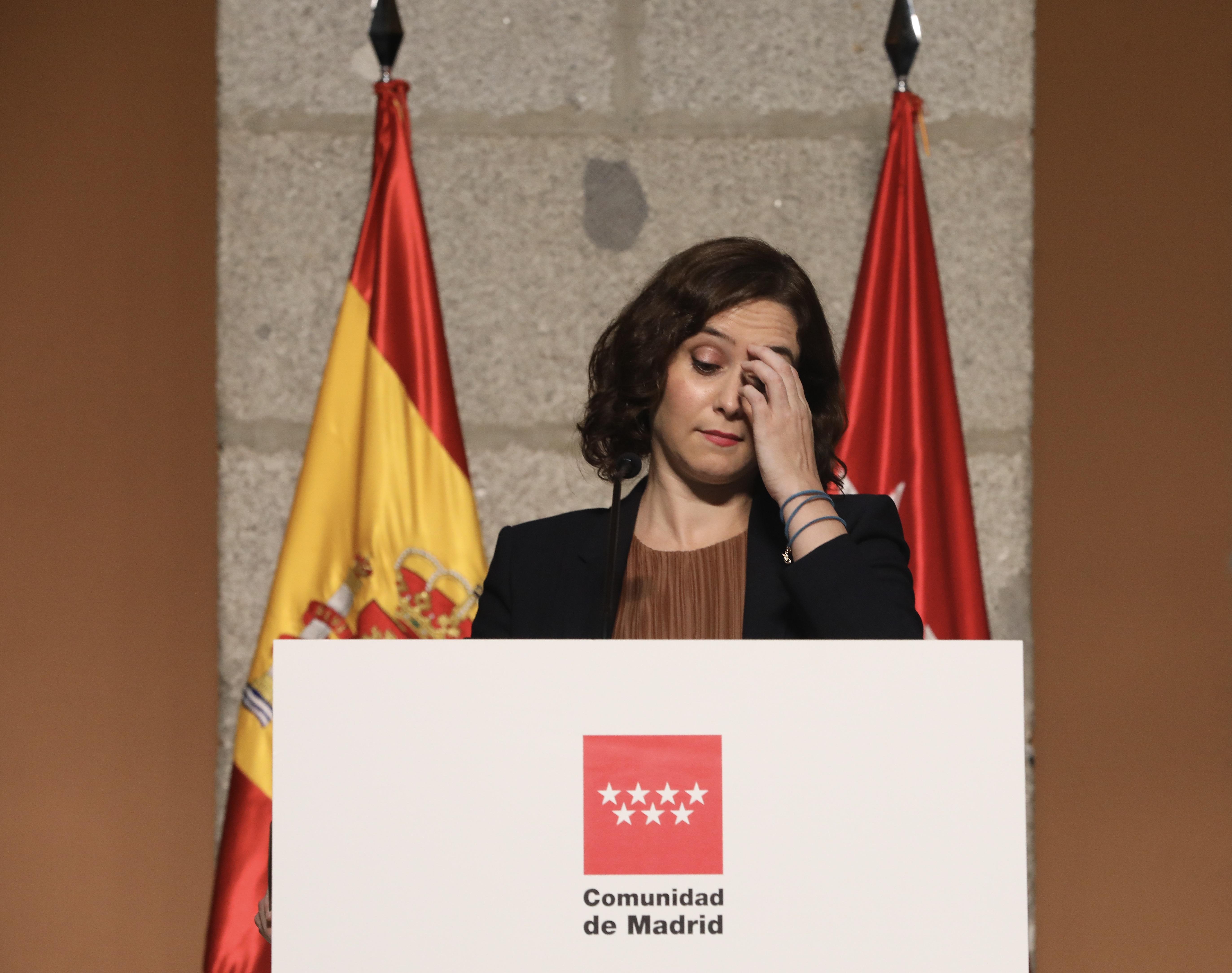 Isabel Díaz Ayuso, durante la rueda de prensa de este viernes. Fuente: Europa Press.