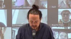 Pablo Iglesias durante la apertura del Consejo Ciudadano Estatal de Podemos.