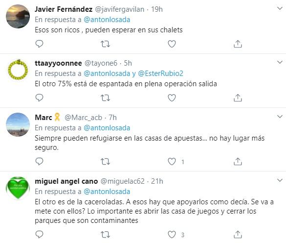 Comentarios al tuit de Antón Losada sobre las medidas de Ayuso 2