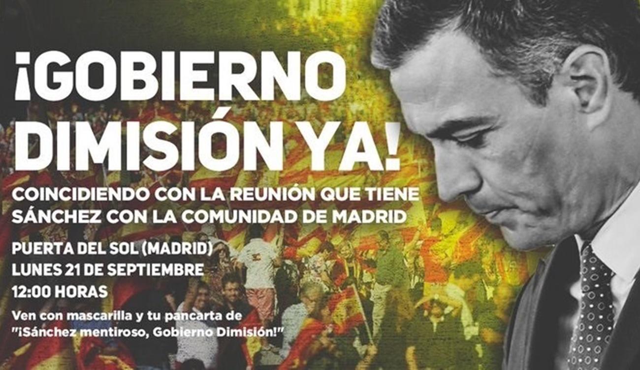 Cartel de la convocatorio de la concentración del sindicato de Vox