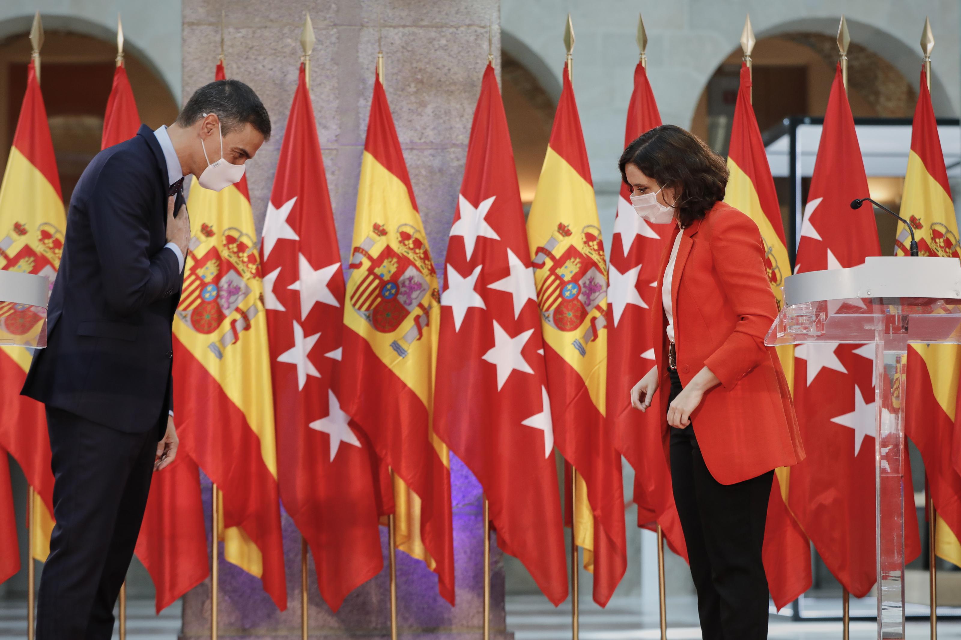 Isabel Díaz Ayuso y Pedro Sánchez. Fuente: Europa Press.