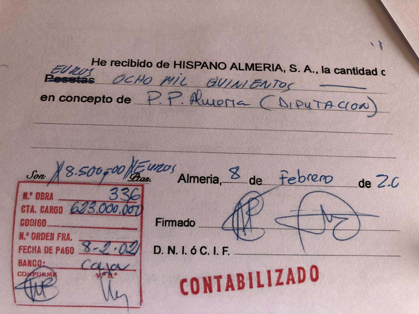 Recibí PP ALmería Diputación. Recibí PP ALmería Diputación.